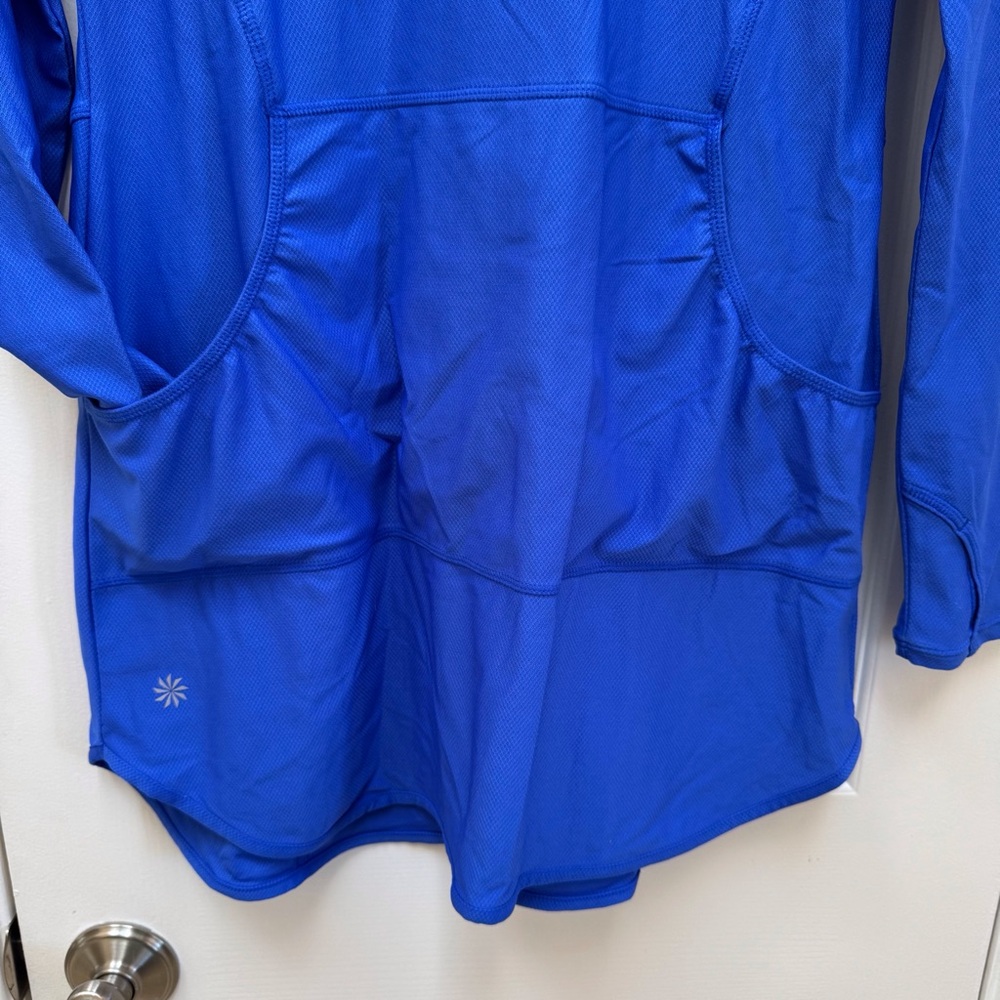 Athleta Wick-It Wader Long Sleeve Hoodie Swimsuit Coverup Bora Bora Blue Small - Picture 6 of 11